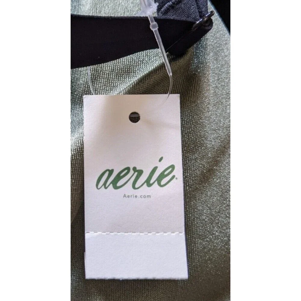 NWT Aerie Bra Wireless Flower Lace Lightly Padded Boho Black Size 36D